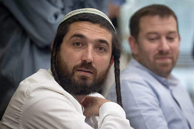 Lawmaker Zvi Sukkot (Religious Zionism Party) attends a faction meeting at the Knesset in Jerusalem, Jan. 23, 2023. Photo by Yonatan Sindel/Flash90.