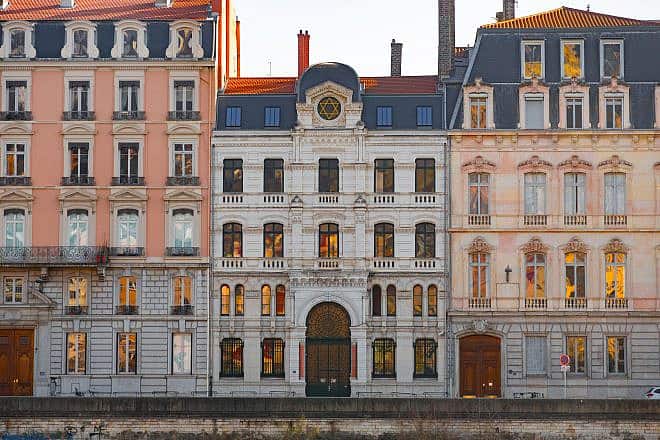 The grand synagogue on the Saône River in Lyon, France. Credit: ColorMaker/Shutterstock.