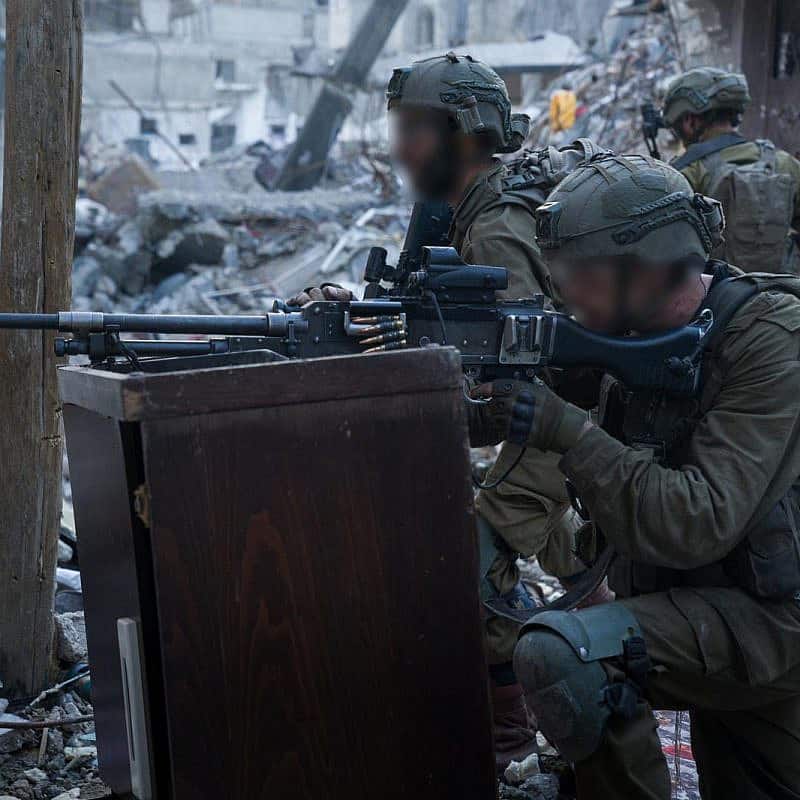 Israeli troops operating in the Hamas-ruled Gaza Strip, Dec. 10, 2023. Credit: IDF.
