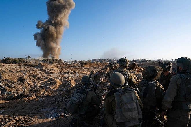 Israeli troops operating in the Hamas-ruled Gaza Strip, Dec. 10, 2023. Credit: IDF.