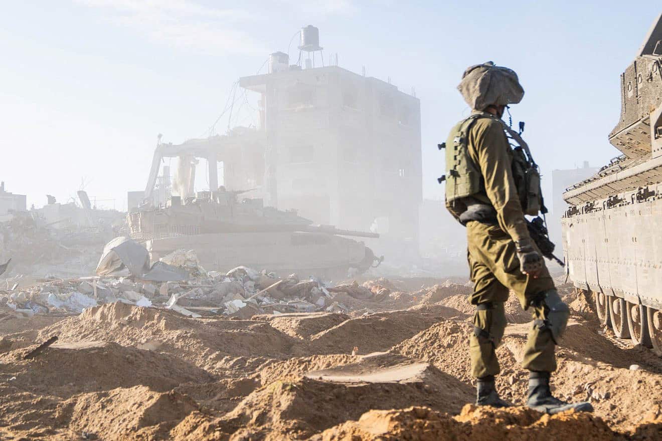 Israeli troops operating in the Hamas-ruled Gaza Strip, Dec. 31, 2023. Credit: IDF.