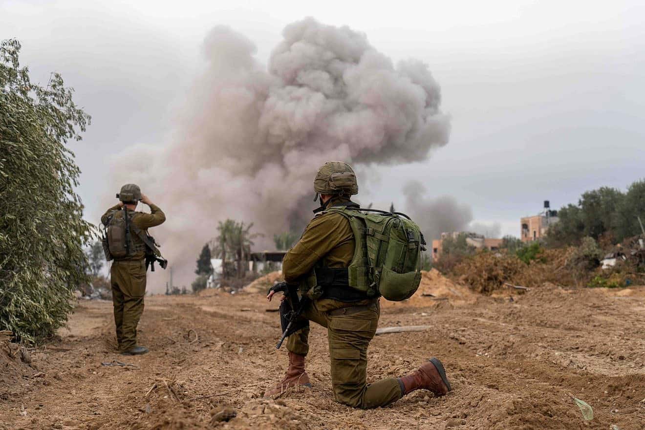 Israeli troops operating in the Hamas-ruled Gaza Strip, Dec. 11, 2023. Credit: IDF.
