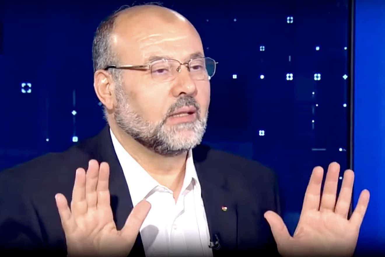 Ali Baraka, of Lebanon, who runs Hamas’s national relations abroad, interviews with state-run Russia Today. Source: YouTube/IDF.