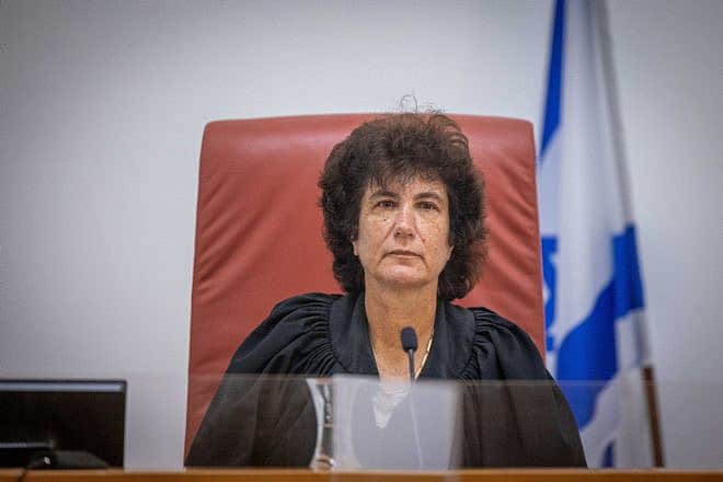 Israel Supreme Court Justice Daphne Barak-Erez arrives for a hearing in Jerusalem, July 20, 2022. Photo by Yonatan Sindel/Flash90.