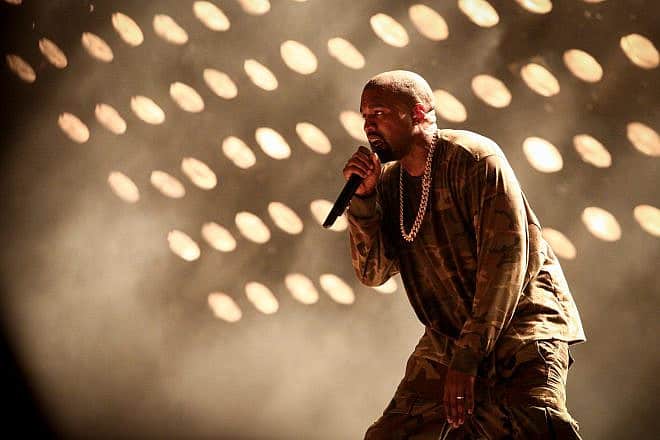 Kanye (“Ye”) West performs at the Ramat Gan stadium near Tel Aviv on Sept. 30, 2015. Photo by Flash90.