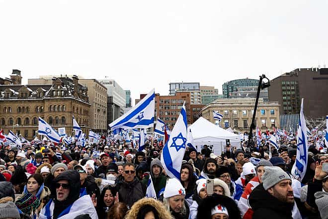 An estimated 20,000 attend an Israel solidarity rally on Parliament Hill in Ottawa, Canada, on Dec. 4, 2023. Credit: UJA Federation of Greater Toronto.