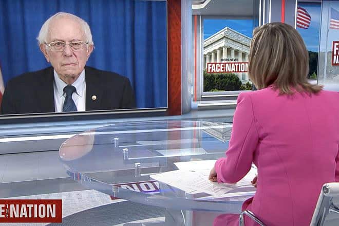 Margaret Brennan, of CBS News, interviews Sen. Bernie Sanders on "Face the Nation," Dec. 10, 2023. Source: Face the Nation/YouTube.