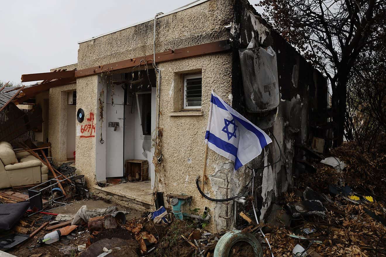 One of the ravaged communities in southern Israel visited by a group of Jewish leaders and clergy from San Diego, who traveled there in the wake of Hamas’s Oct. 7 terror attacks as part of a trip organized by the Jewish Federation of San Diego, Nov. 27-30, 2023. Photo by Guy Yechiely.