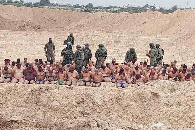 Dozens of Palestinian terror suspects were reportedly arrested by the Israel Defense Forces in the northern Gaza Strip on Dec. 7, 2023. Source: Screenshot.