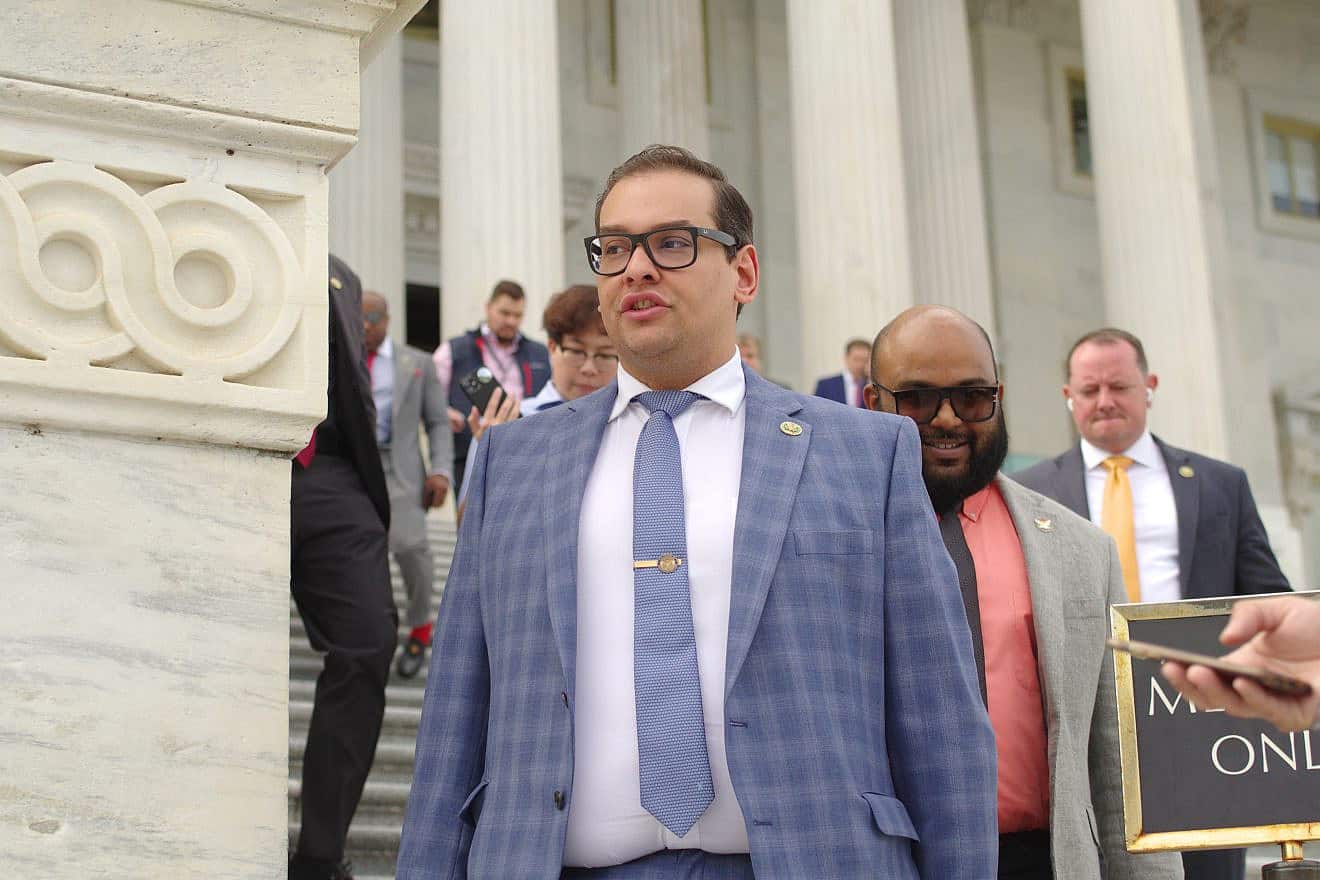 U.S. Rep. George Santos (R-NY) leaves the Capitol after voting no on a bill to avert a government shutdown on Sept. 9, 2023. Credit: Philip Yabut/Shutterstock.
