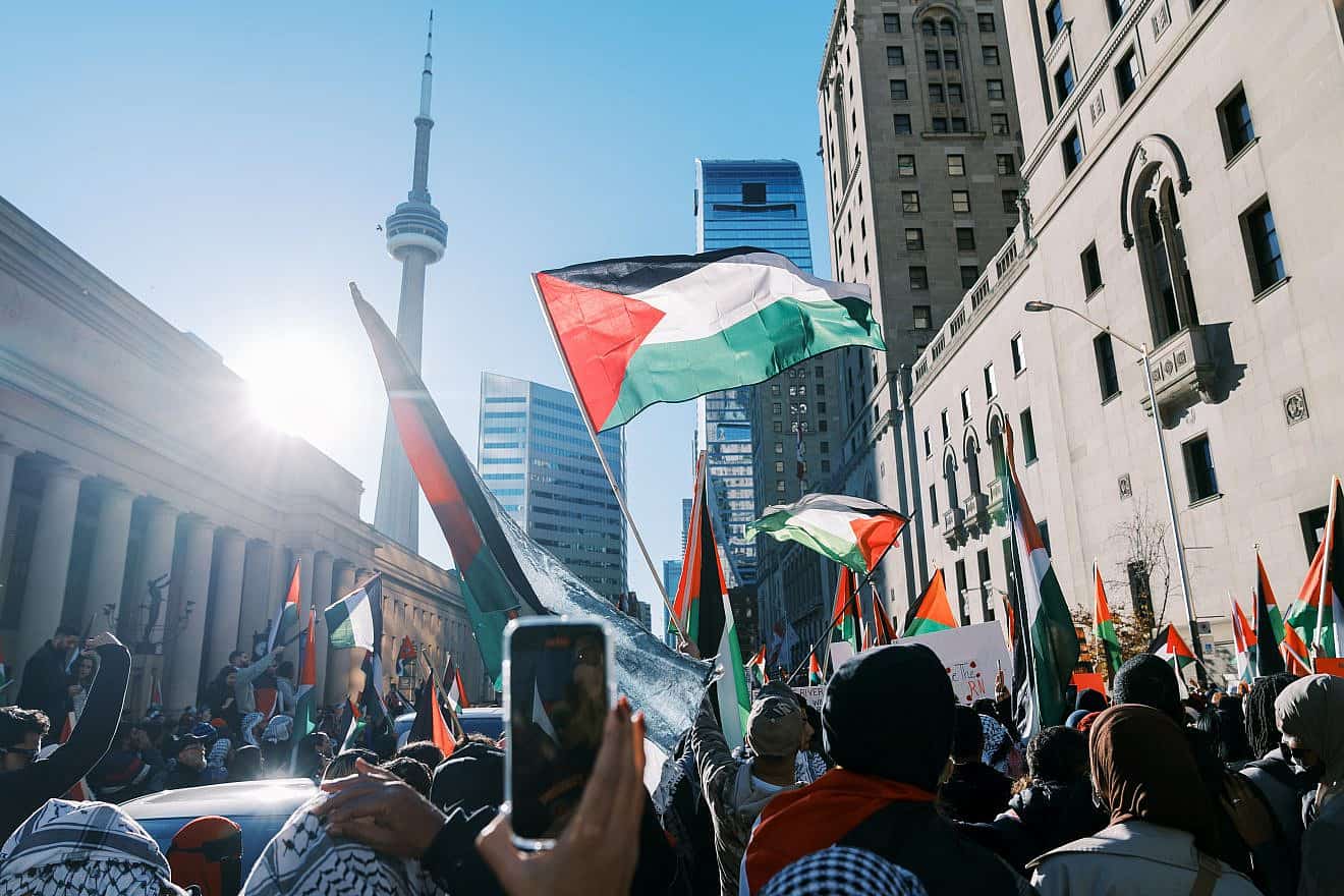 Protesters in Toronto call for a ceasefire on Oct. 28, 2023. Credit: nadtochiy/Shutterstock.
