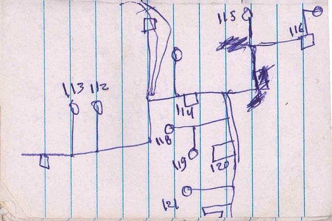 A map of a Hamas tunnel network discovered by Israeli soldiers in the Gaza Strip. Credit: IDF.