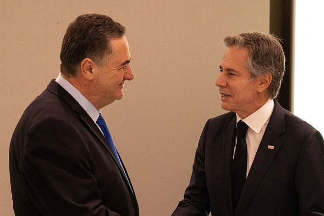 U.S. Secretary of State Antony Blinken meets with Israeli Foreign Minister Israel Katz in Tel Aviv on Jan. 9, 2024. Credit: Chuck Kennedy/U.S. State Department.