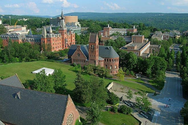 Cornell University in Ithaca, N.Y., from atop McGraw Tower, looking southeast. Credit: sach1tb/Flickr via Wikimedia Commons.
