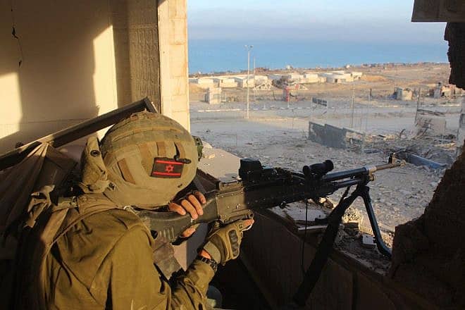 Daniel Manticof with his Nahal Brigade unit in the Gaza Strip, November 2023. Credit: Courtesy.
