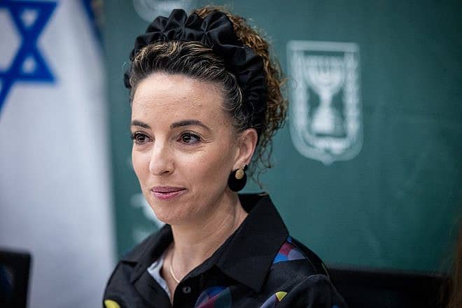 Environmental Protection Minister Idit Silman at her office in Jerusalem, Jan. 2, 2023. Photo by Yonatan Sindel/Flash90.