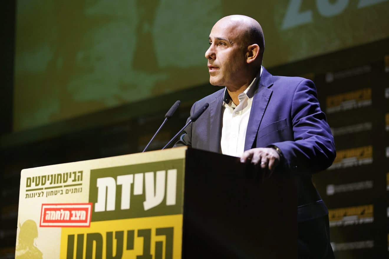 Brig. Gen. (res.) Amir Avivi, chairman of the Israel Defense and Security Forum (IDSF), opening the 2024 IDSF conference, Jan. 25, 2024. Credit: IDSF.