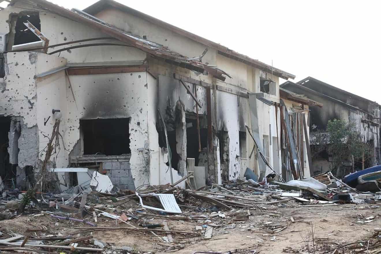 Ruins at Kibbutz Be'eri, Jan. 1, 2024. Photo by Gideon Markowicz/TPS.