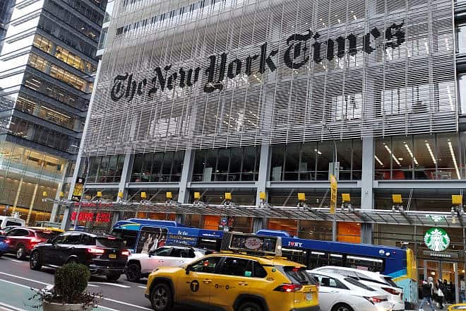 “The New York Times” building in Midtown Manhattan. Photo by Carin M. Smilk.