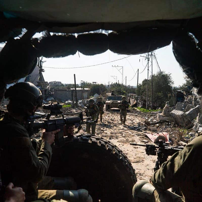 Israeli forces on patrol in the Gaza Strip, Feb. 4, 2024. Credit: IDF.