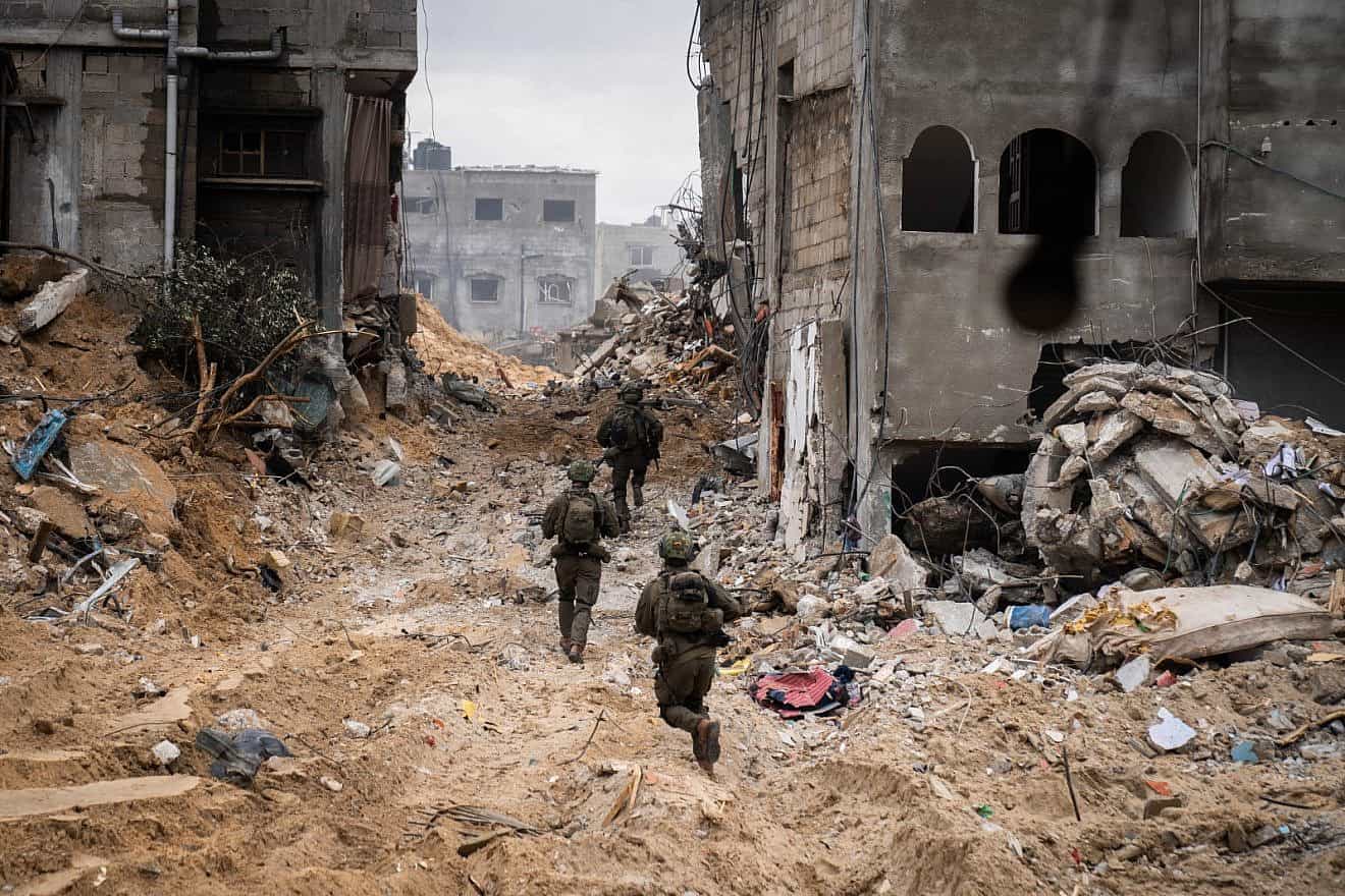 Israeli forces operating in the Gaza Strip, Feb. 8, 2024. Credit: IDF.