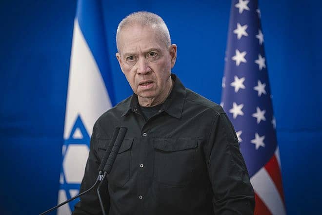 Israeli Minister of Defense Yoav Gallant during a press conference in Tel Aviv, Dec. 18, 2023. Photo by Chad McNeeley/U.S. Department of Defense.