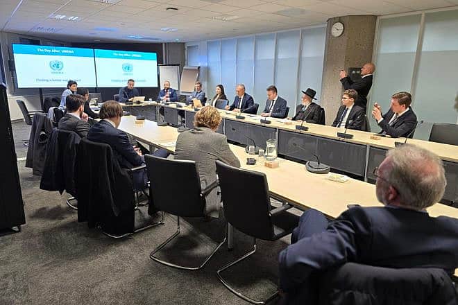 Knesset’s Christian Allies Caucus addresses Dutch lawmakers in the Dutch Parliament, Feb. 7, 2024. Credit: Christian Allies Caucus.