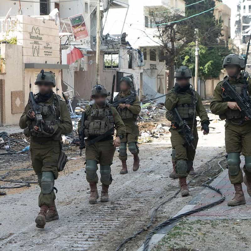Israeli forces operating in the Gaza Strip, Feb. 10, 2024. Credit: IDF.