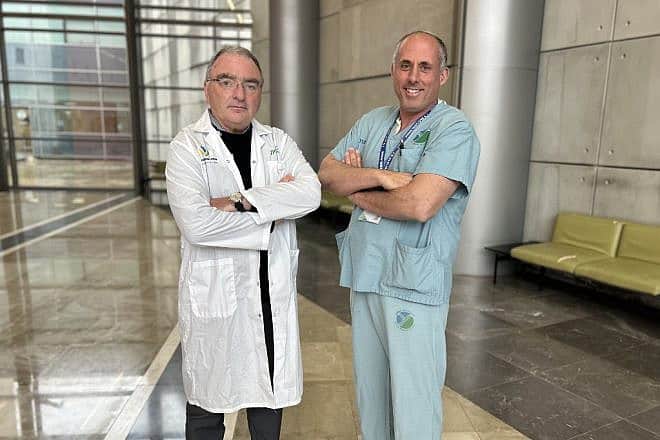 Dr. Sergey Postovsky (left) and Dr. Marc Arkovitz of the Emek Medical Center in Afula. Credit: Emek Medical Center Spokesperson.