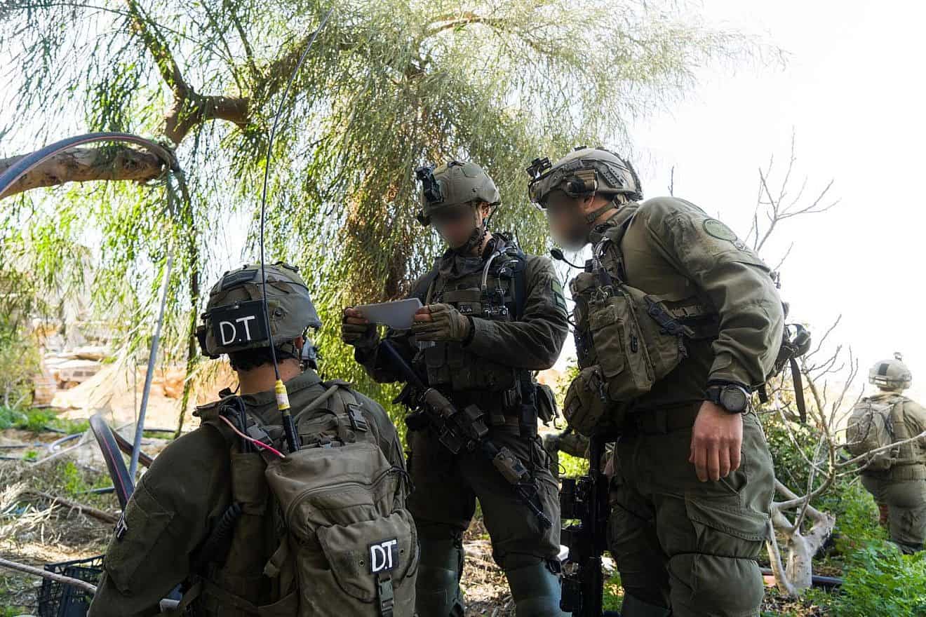 Soldiers from the IDF's Seventh Brigade in Khan Yunis, the southern Gaza Strip, Feb. 25, 2024. Credit: IDF/X.