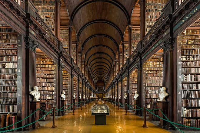 Part of the Library of Trinity College Dublin, home to the famous medieval illuminated manuscript the "Book of Kells." Credit: Diliff via Wikipedia.