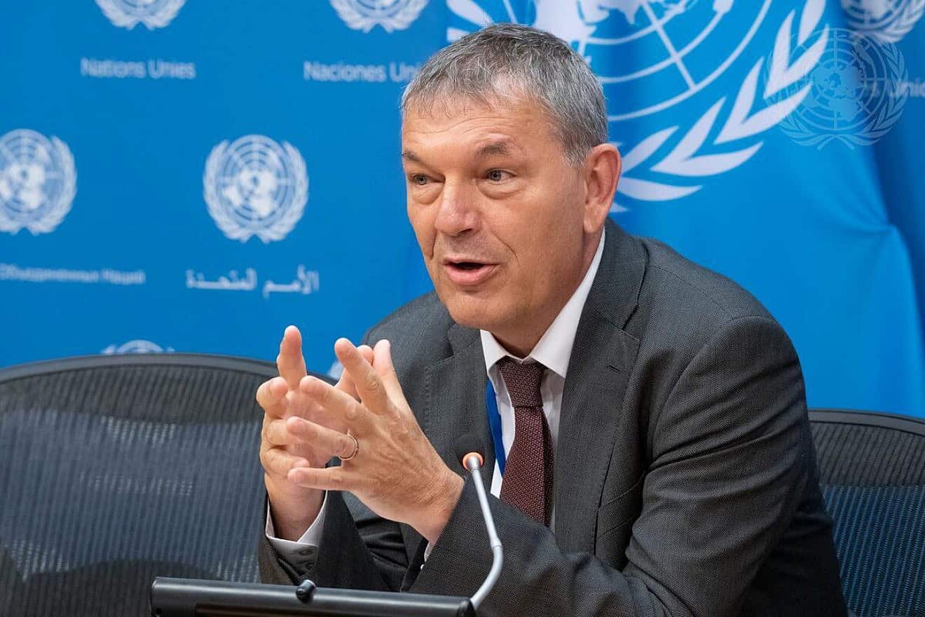 Philippe Lazzarini, commissioner-general of the U.N. Relief and Works Agency (UNRWA), at a press briefing on June 1, 2023 in New York. Credit: Evan Schneider/U.N. Photo.