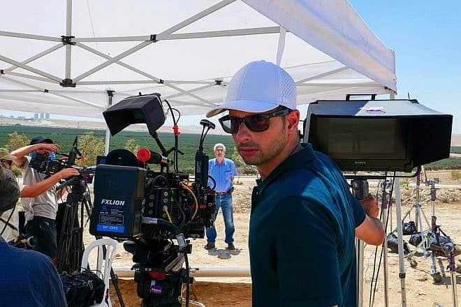 Filming the documentary on Howard and Lottie Marcus. Credit: Courtesy of the film, “Who Are the Marcuses?”