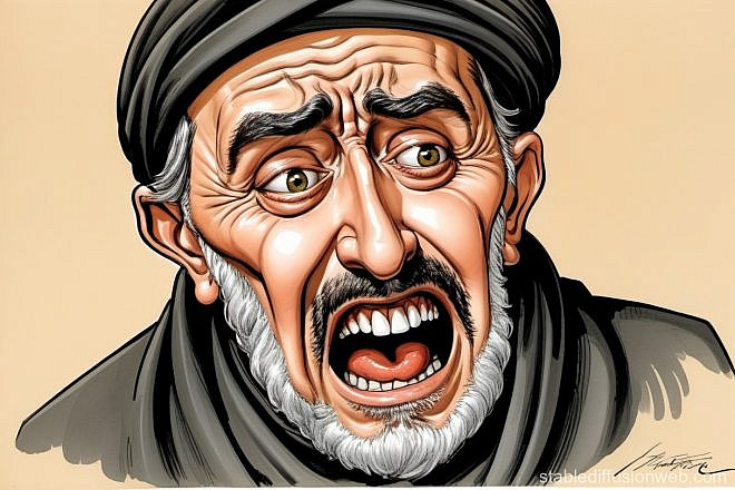 A caricature of an upset terrorist. Source: Stable Diffusion.