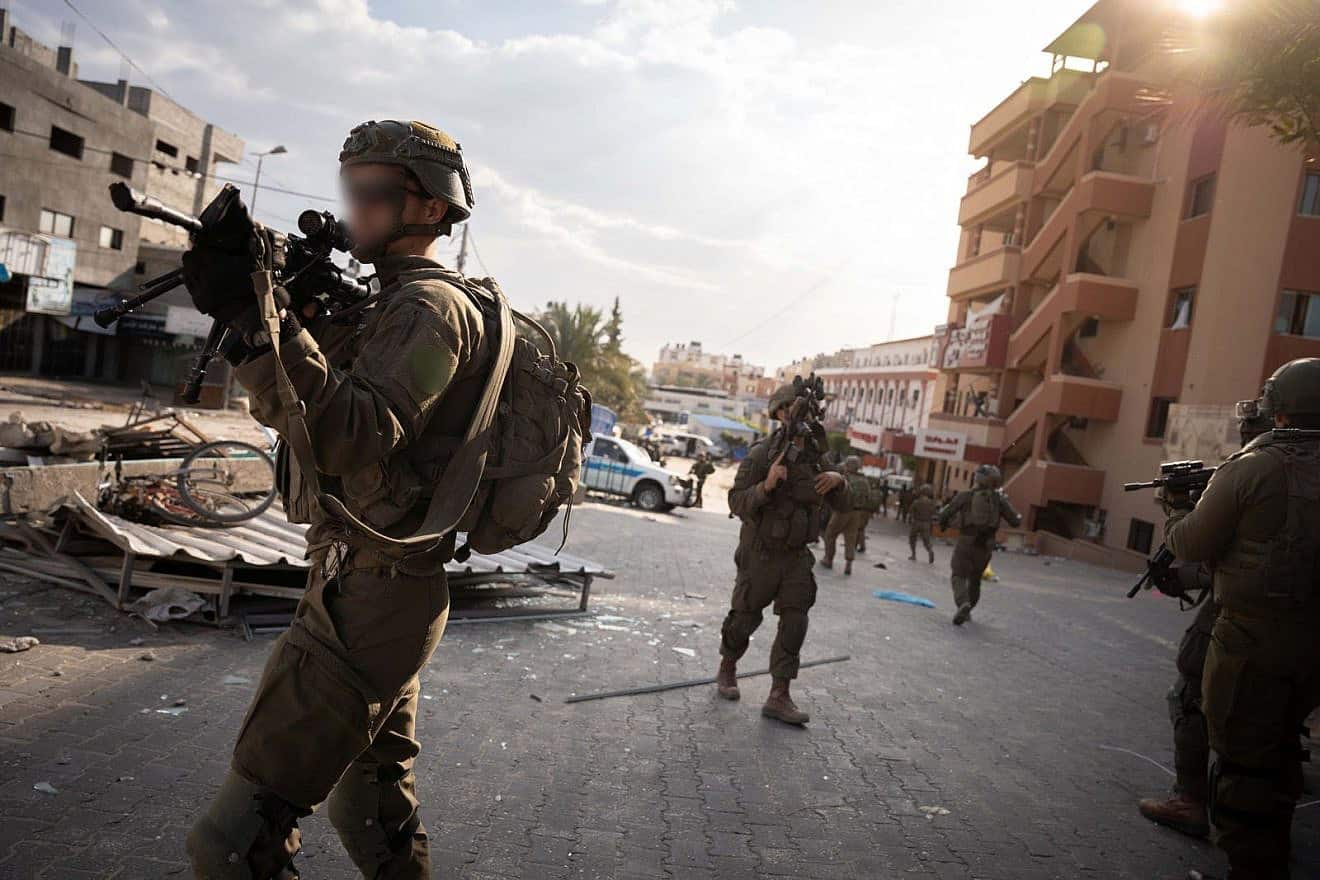 Israeli troops during operational activities in the Gaza Strip, Feb. 18, 2024. Credit: IDF.