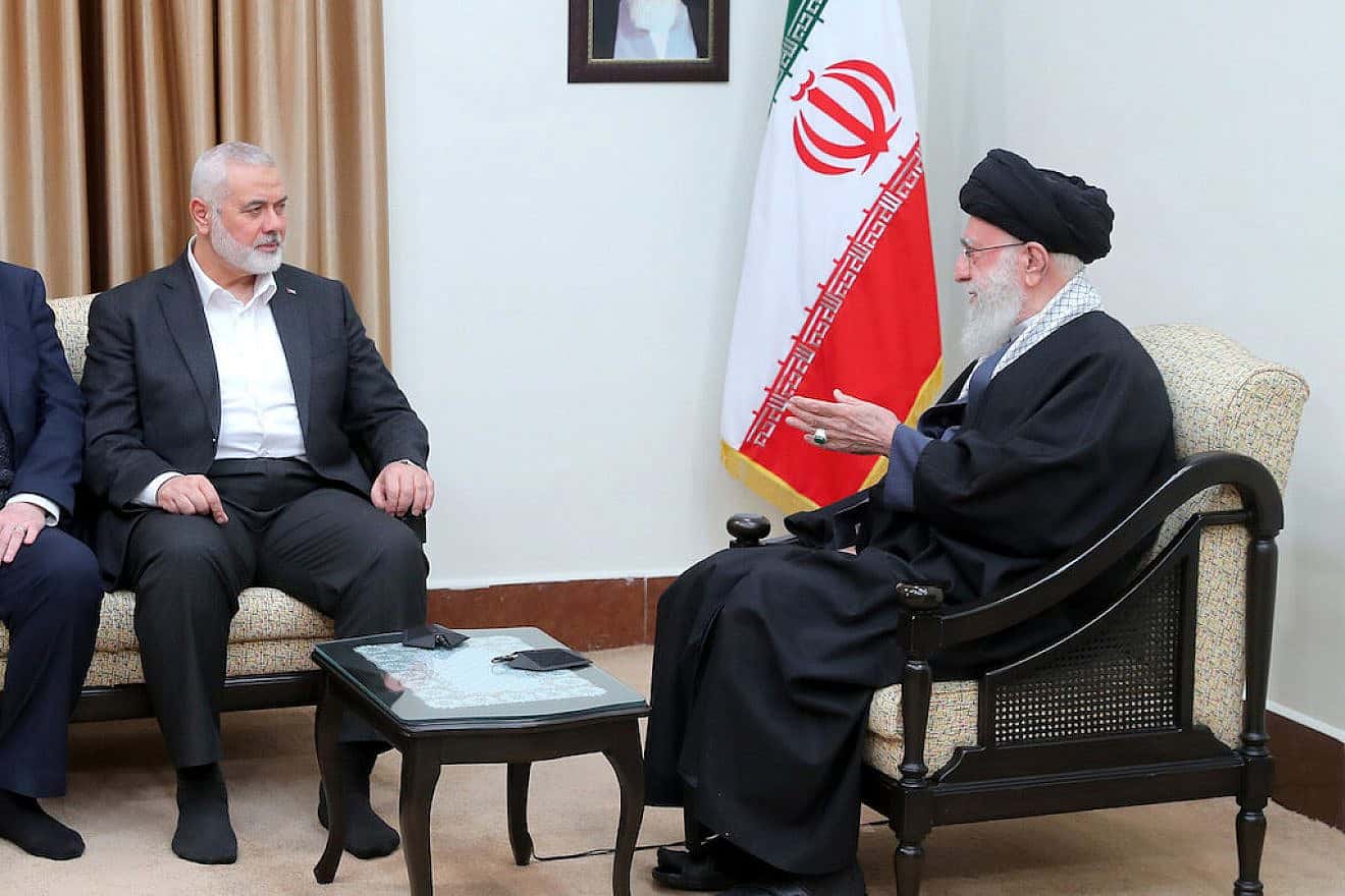 Hamas chief Ismail Haniyeh meets with Iranian Supreme Leader Ali Khamenei in Tehran, March 26, 2024. Source: Screenshot.