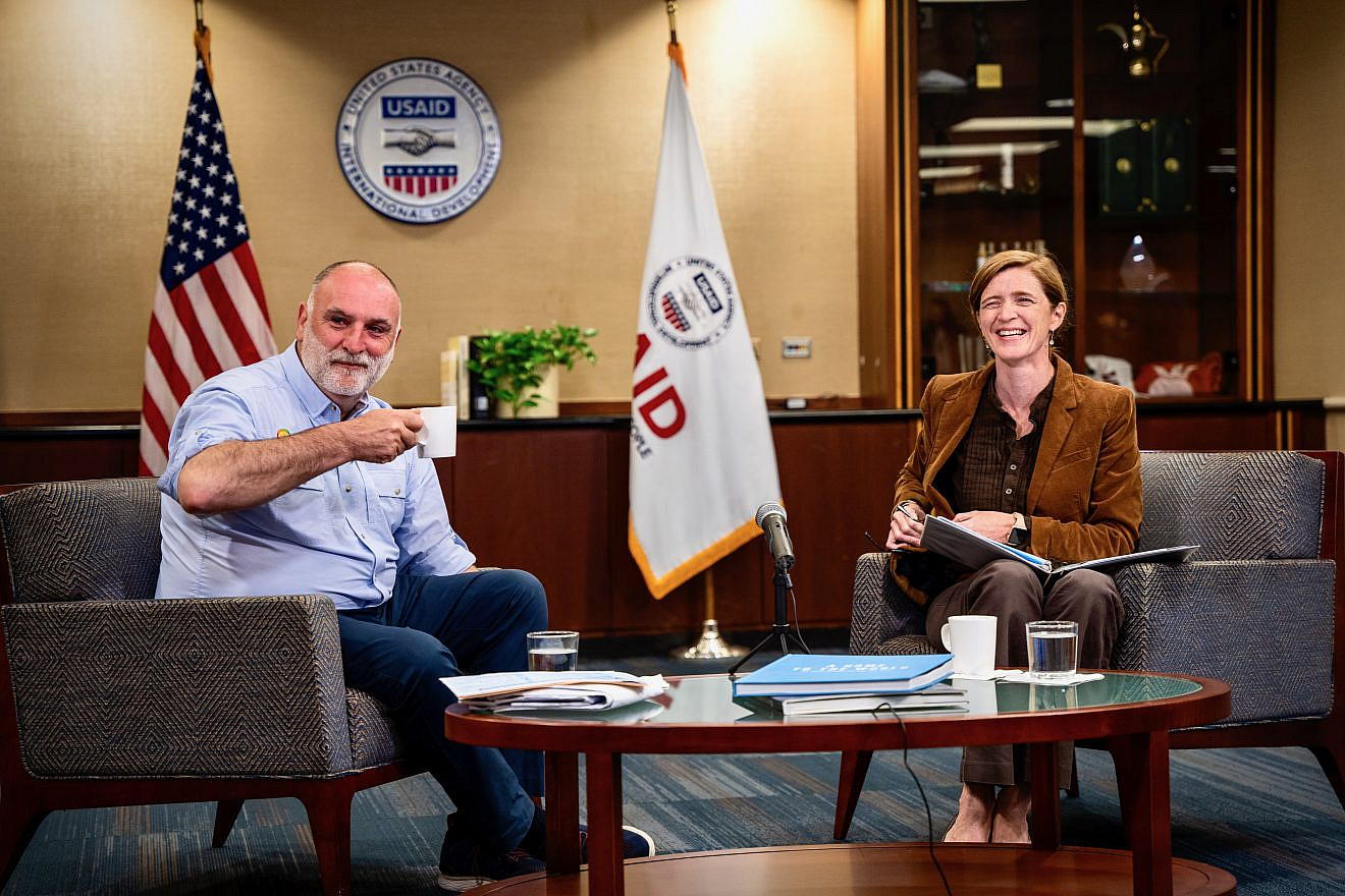 José Andrés, founder of World Central Kitchen, with Samantha Power, administrator of USAID, on April 12, 2022. Credit: U.S. Agency for International Development.