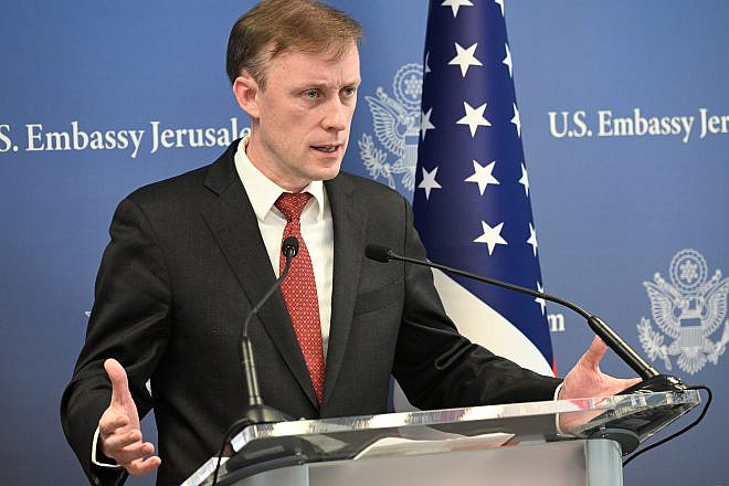 Jake Sullivan, the U.S. national security advisor of the United States, speaks at the U.S. Embassy in Jerusalem in December 2023. Credit: U.S. Embassy in Jerusalem.