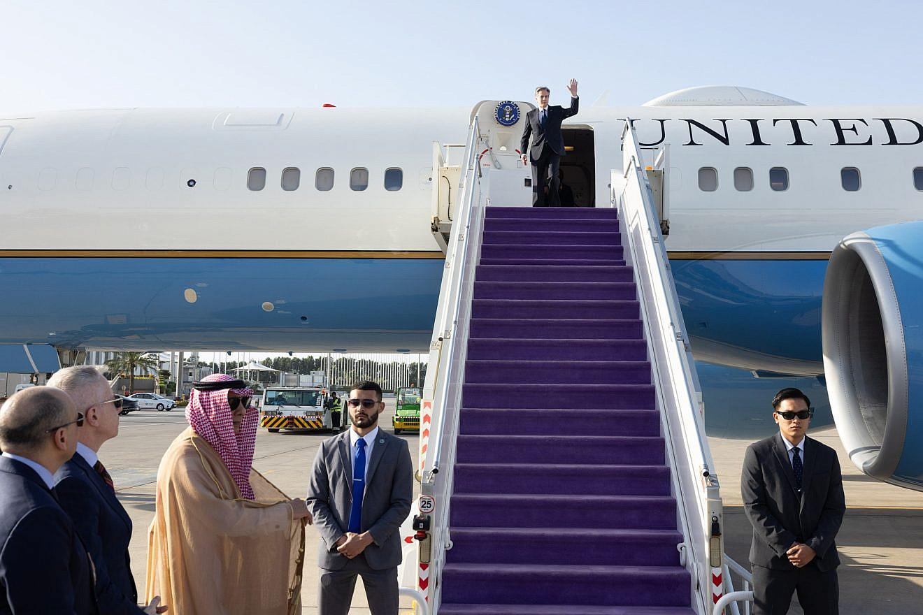 U.S. Secretary of State Antony Blinken arrives at King Abdulaziz International Airport in Jeddah, Saudi Arabia on March 20, 2024. Credit: Chuck Kennedy/U.S. Department of State.
