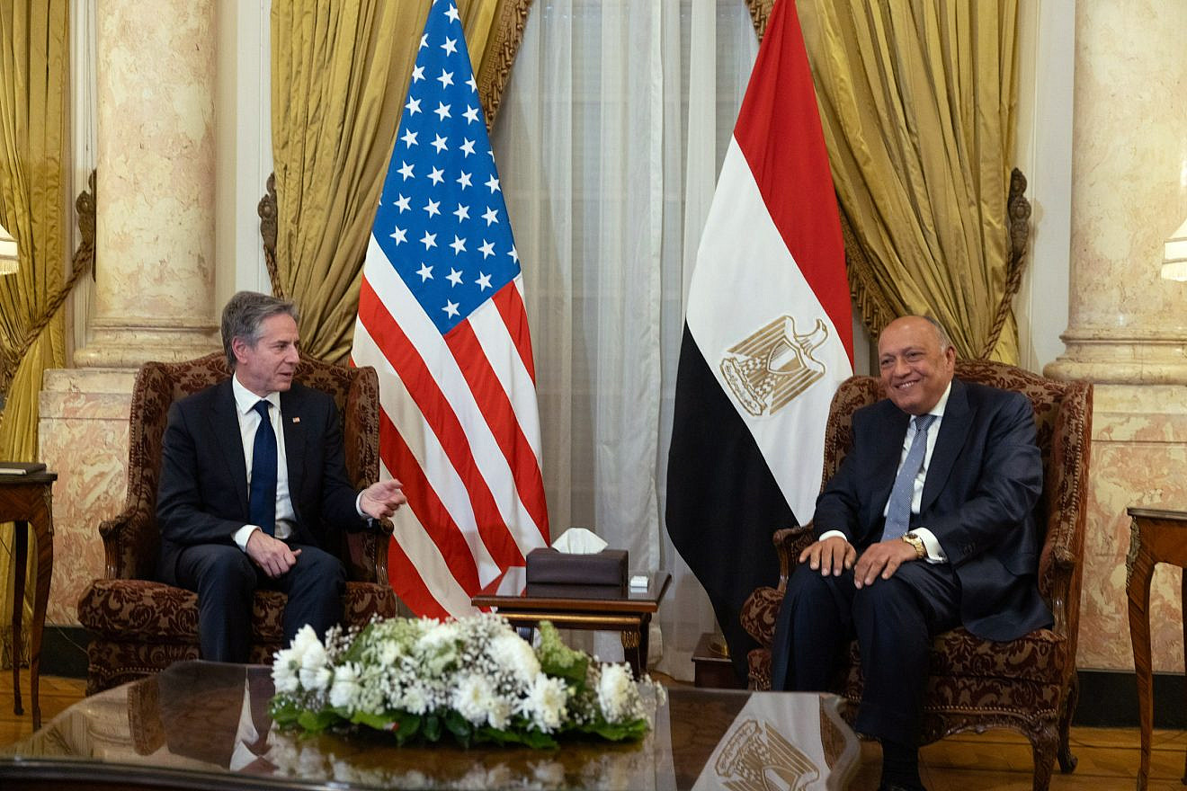 U.S. Secretary of State Antony Blinken meets with Egyptian Foreign Minister Sameh Shoukry in Cairo, Egypt on March 21, 2024. Credit: Chuck Kennedy/U.S. State Department.