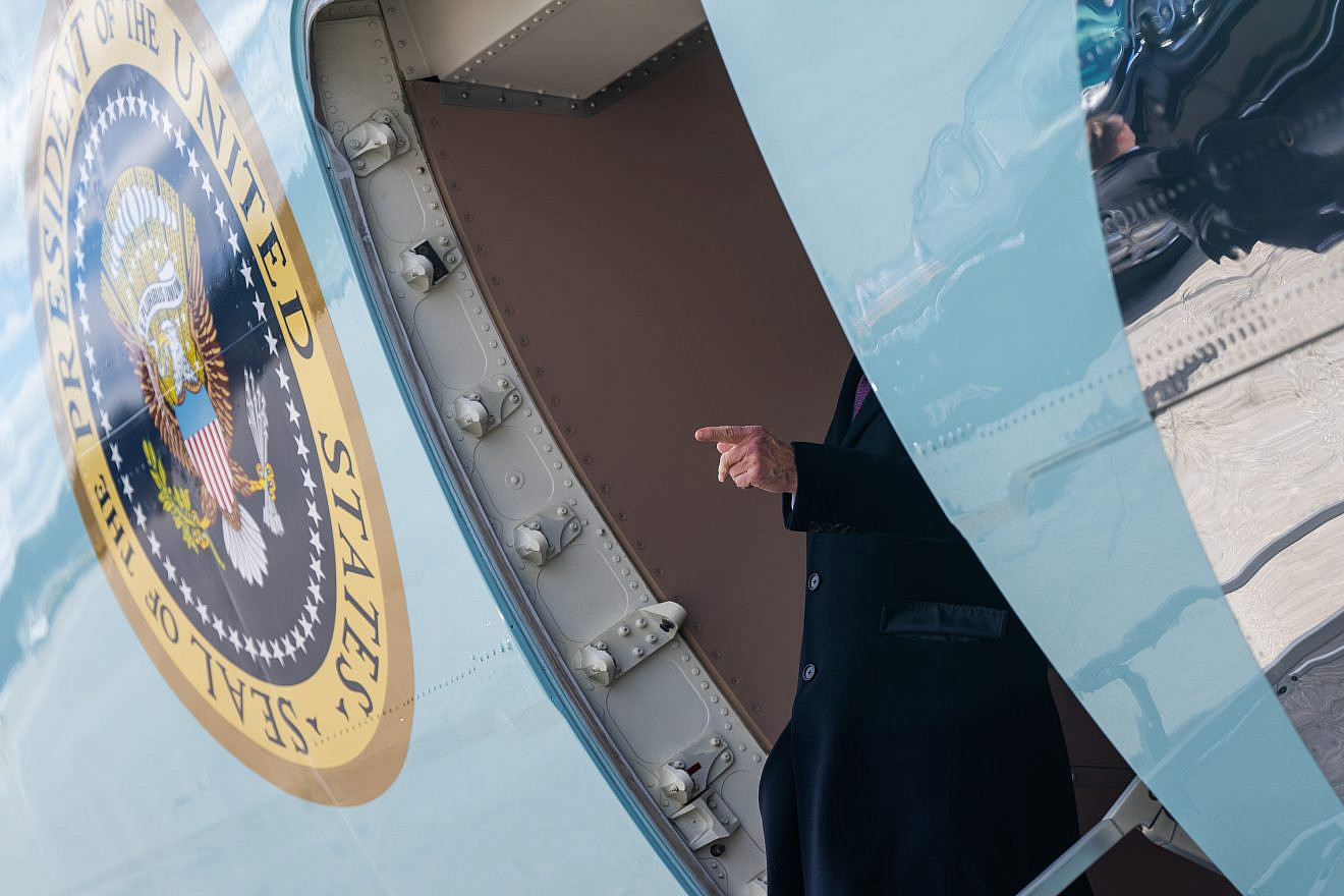 U.S. President Joe Biden disembarks Air Force One at Manchester-Boston Regional Airport in Manchester, N.H. on March 11, 2024. Credit: Adam Schultz/White House.