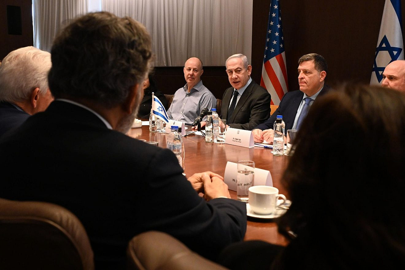 Prime Minister Benjamin Netanyahu meets in Jerusalem with an AIPAC congressional delegation, March 27, 2024. Photo by Haim Zach/GPO.