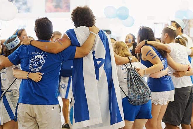 Celebrating Israel pride at Camp Ramah in the Poconos. Credit: Courtesy of the Foundation for Jewish Camp.