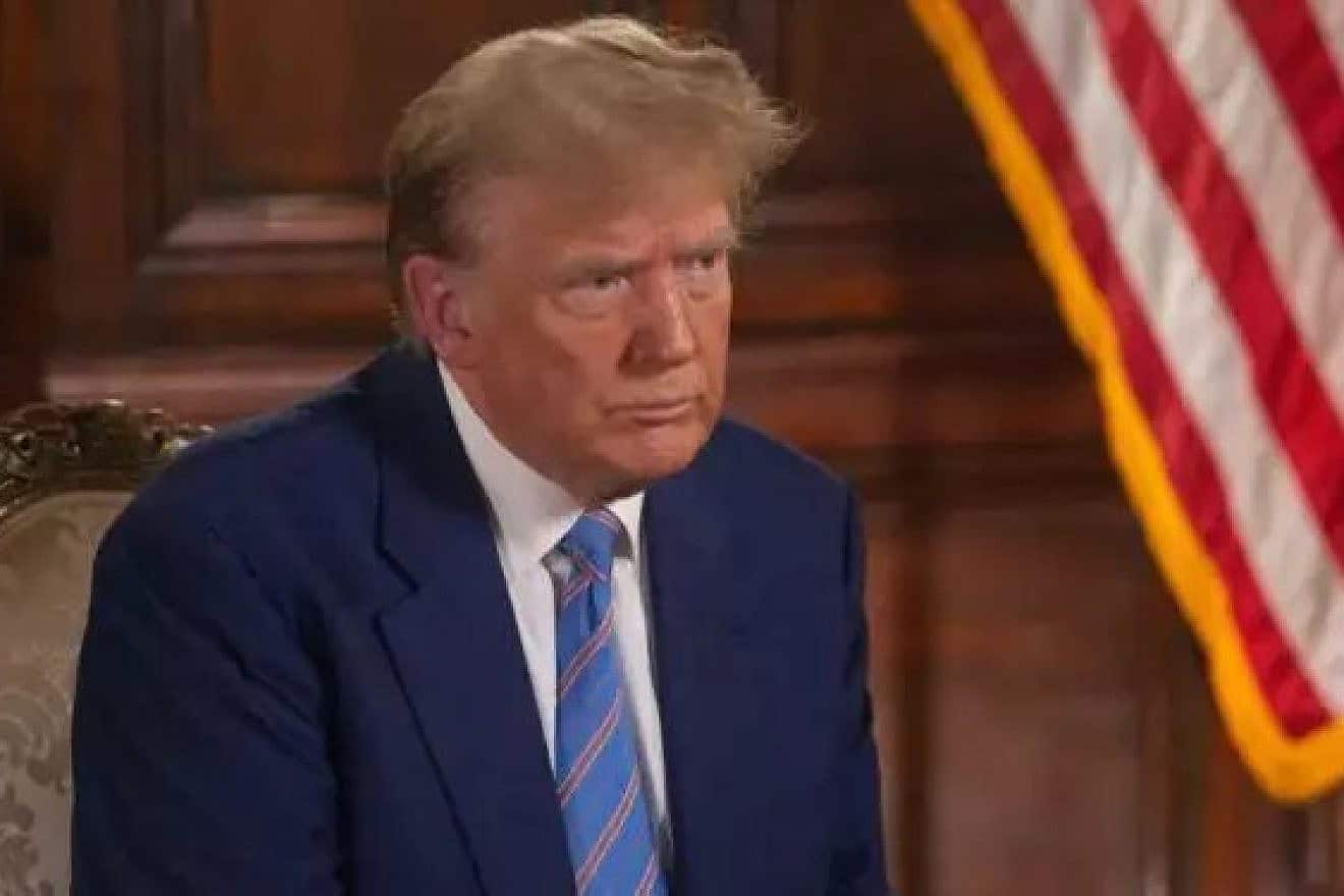 Former President Donald Trump during the interview in Palm Beach, Fla., March 2024. Photo by Ami Shooman.