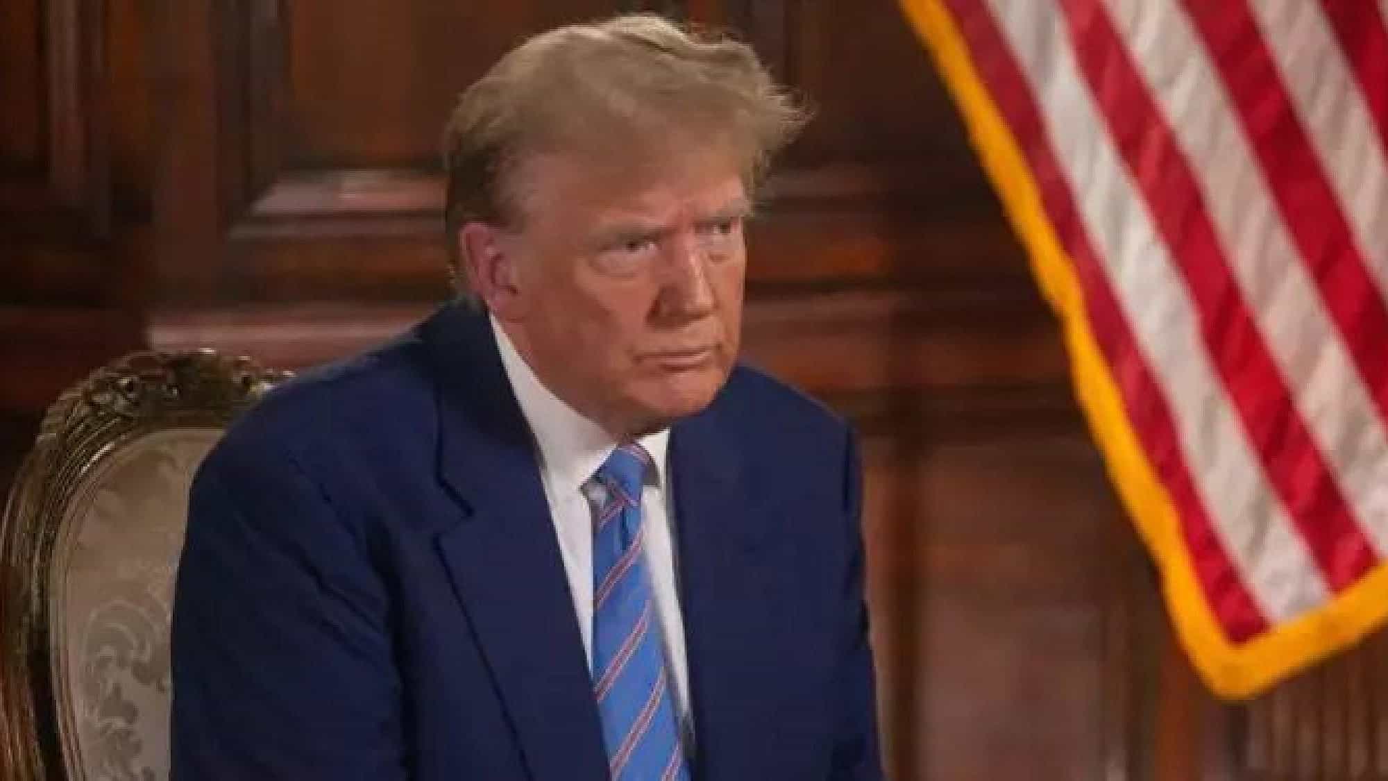 Former President Donald Trump during the interview in Palm Beach, Fla., March 2024. Photo by Ami Shooman.
