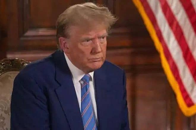 Former President Donald Trump during the interview in Palm Beach, Fla., March 2024. Photo by Ami Shooman.