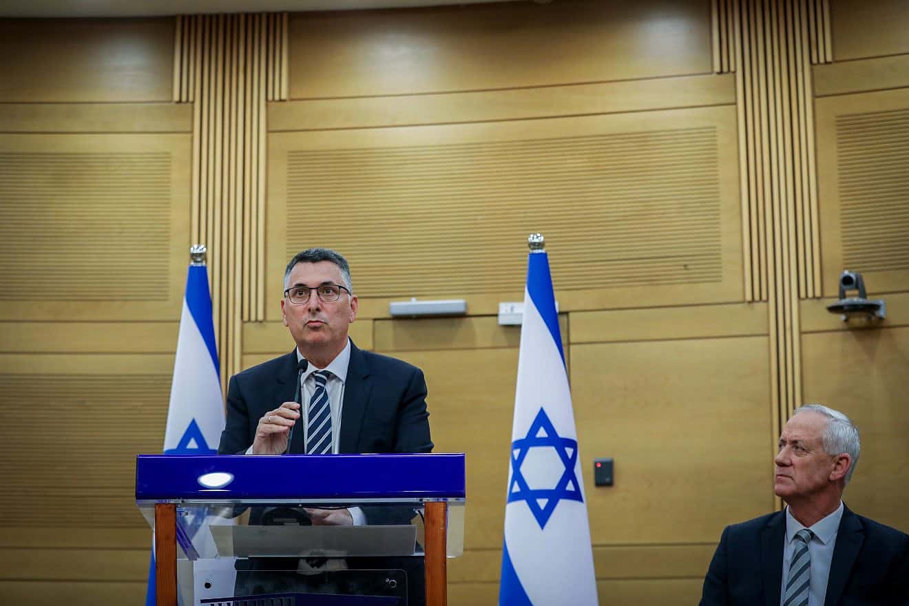 Gideon Sa'ar speaks at a faction meeting of the National Unity Party at the Knesset in Jerusalem, Nov. 6, 2022. Photo by Noam Revkin Fenton/Flash90.