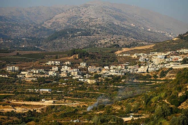 Smoke rises from an open after rockets fired from Lebanon into Israel, Mount Dov, Oct. 14, 2023. Photo by Michael Giladi/Flash90.