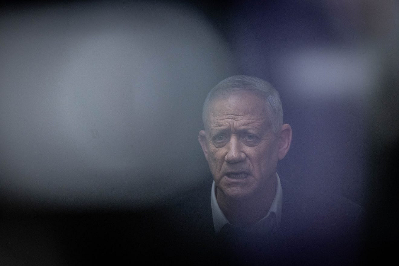 National Unity Party chairman Benny Gantz holds a press conference at the Knesset, Feb. 26, 2024. Photo by Chaim Goldberg/Flash90.