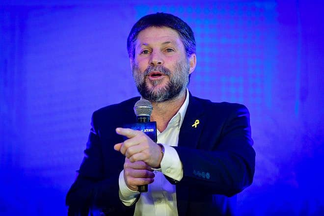 Israeli Finance Minister Bezalel Smotrich speaks in Tel Aviv, March 26, 2024. Photo by Avshalom Sassoni/Flash90.